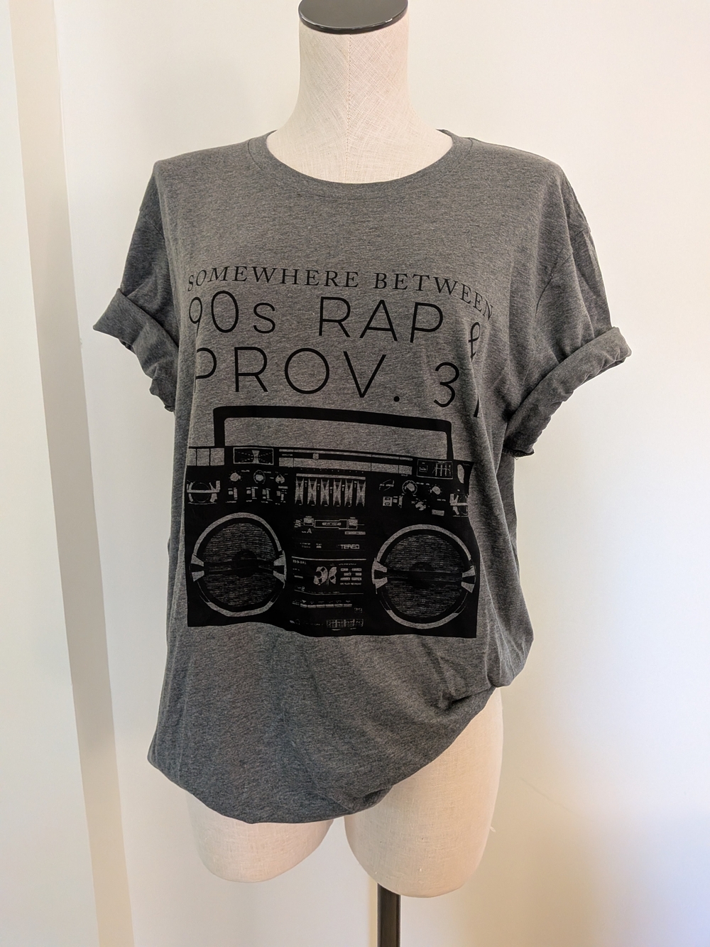 Graphic 90s Rap Gray Short Sleeve Tee